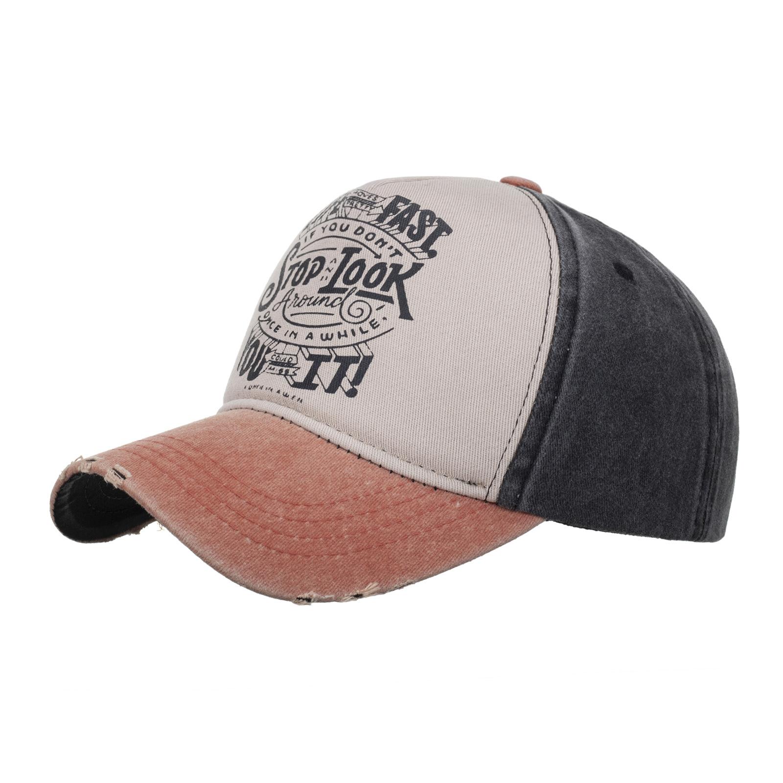 

Spring and summer new washed contrasting colors printed with letters LIFEFAS baseball cap cap cap sun hat sun hat Adjustable помаранчевий