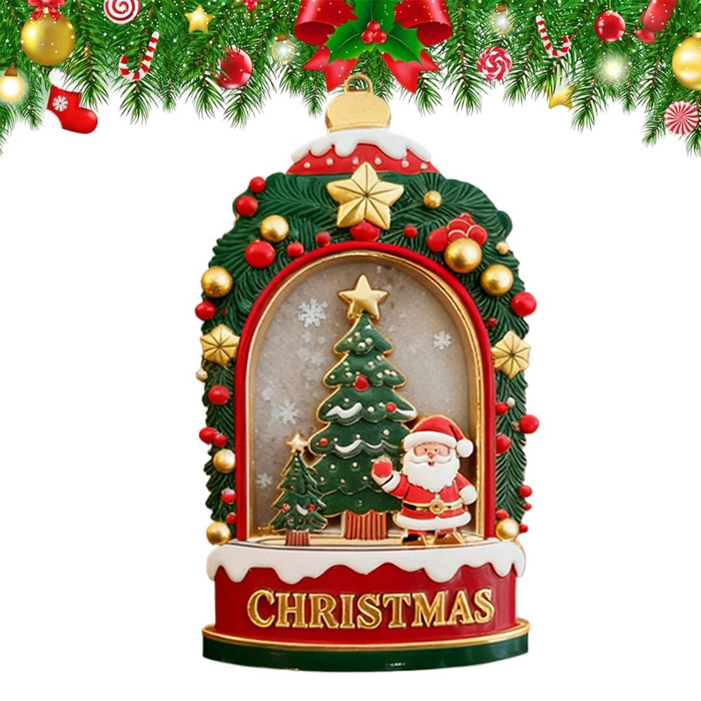 Christmas Tree Fridge Magnets Metal Santa Claus Refrigerator Sticker Creative Relief Quicksand Magnetic Stickers Decoration
