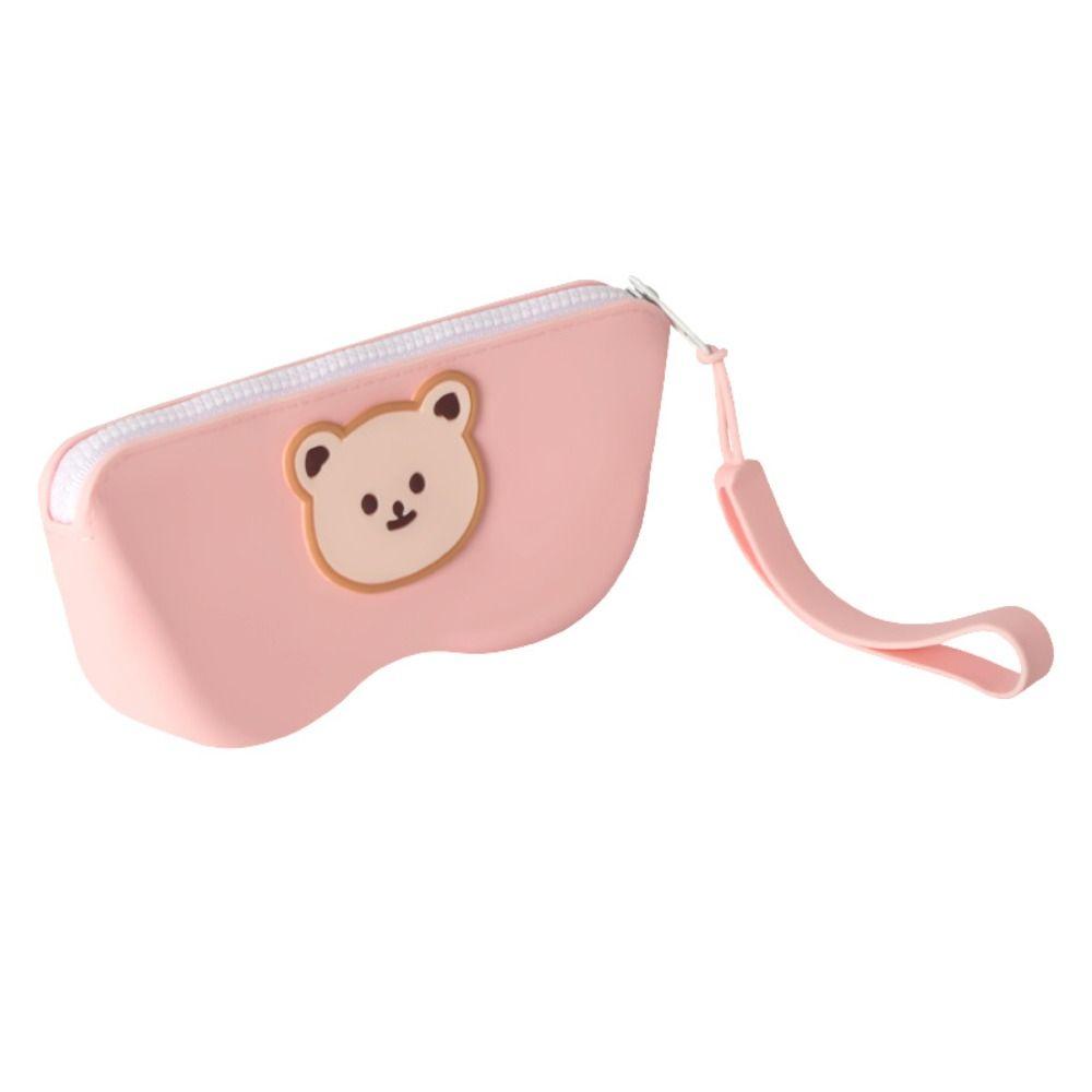 Dustproof Small Items Bag Cartoon Bear Sunglasses Pouch Silicone Eyeglasses Case Travel