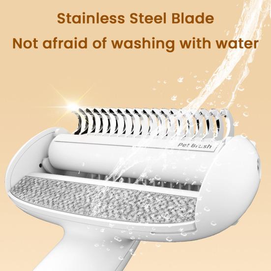 Pet Grooming Brush Self Cleaning Rake Cats Hair Removal Tool Deshedding Comb Removes Loose Undercoat for Long Haired Cats Dogs