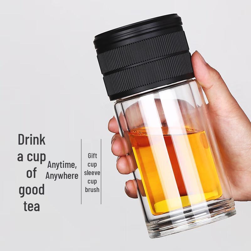 Shuixi Double-Wall Glass Tea Infuser Mug