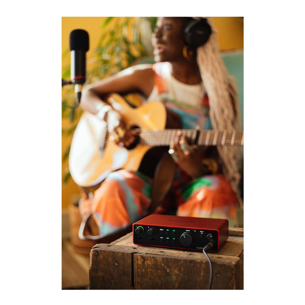 Focusrite Scarlett 2i2 4th Generation USB Audio Interface for Recording, Songwriting, Streaming, and Podcasting - All the software you need for