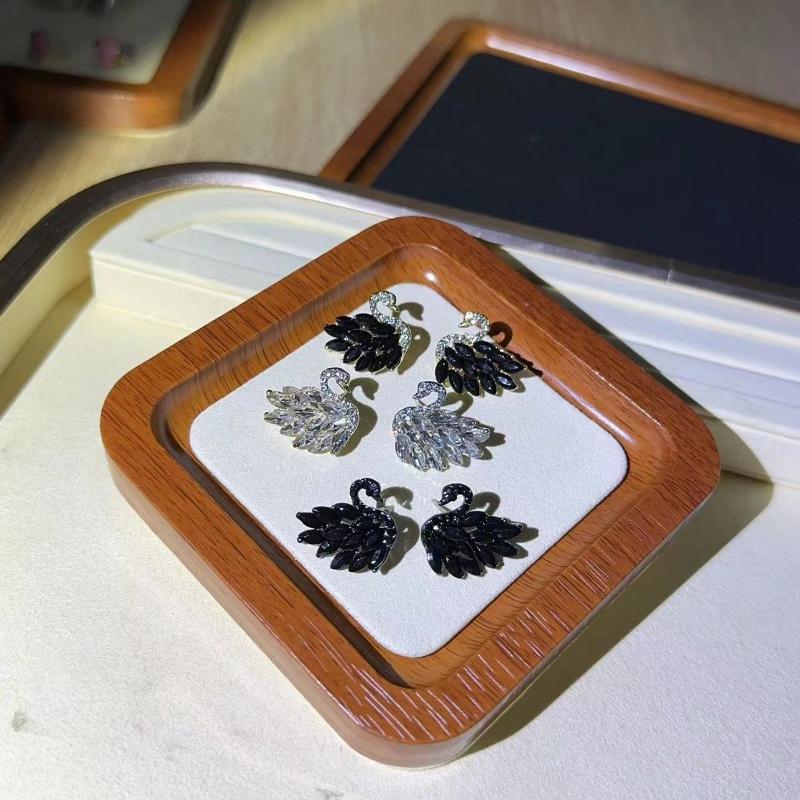 BLINGBAY New Women's Earrings Elegant Black Swan Crystal Earrings Women's Simple Versatile Personalized Alloy Earrings Modern Jewelry Gifts