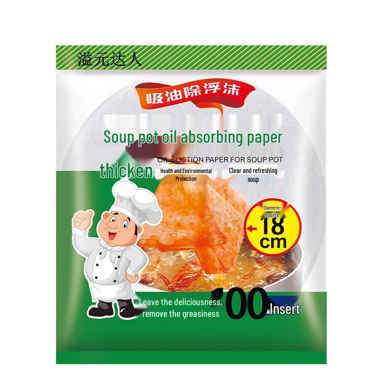 

Oil Absorbing Paper for Cooking: Removes Oil from Soups & Fried Foods (100 Pieces)