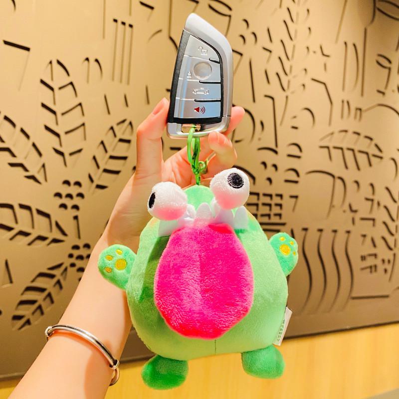 Cute Creative Plush Bulging Eye Dragon Keychain For Couples And Friends