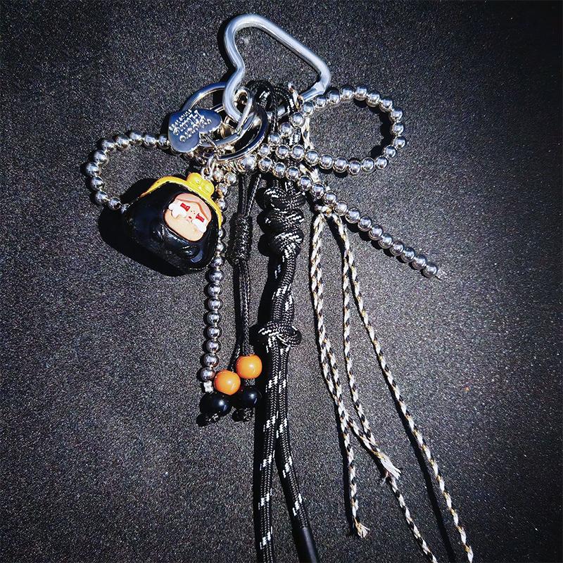 Exquisite Multi-Element Bag Pendant High-Grade Hand-Woven Rope Beaded Rope Keychain Versatile Bag Decoration Accessories Gifts