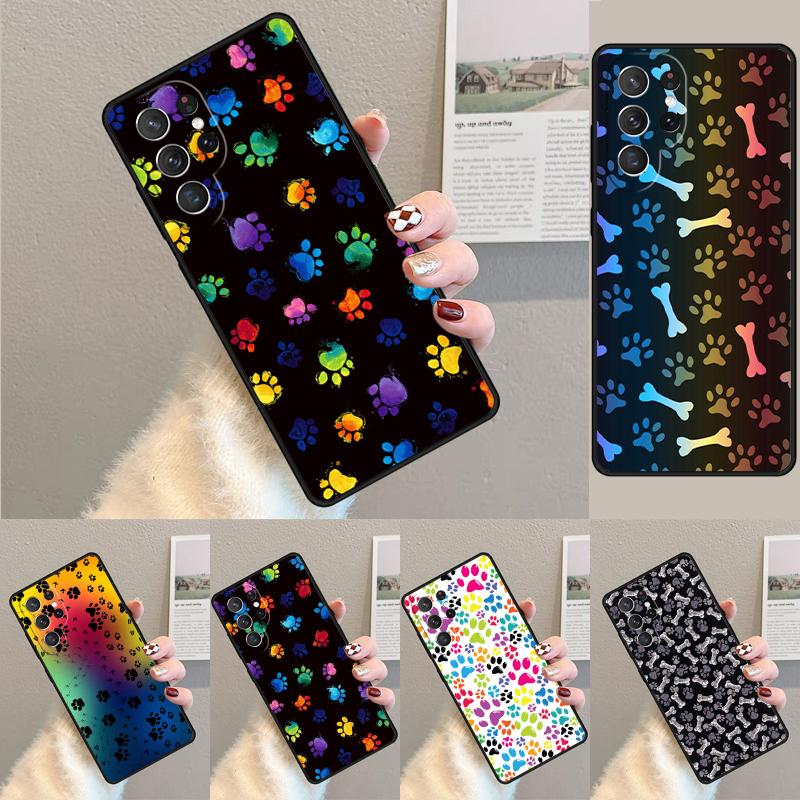 Watercolor Paw Prints TPU Phone Case For Samsung Galaxy Note 10 Pro S26 S25 S24 S23 S22 Ultra Plus S21 FE S20 Shockproof Cover