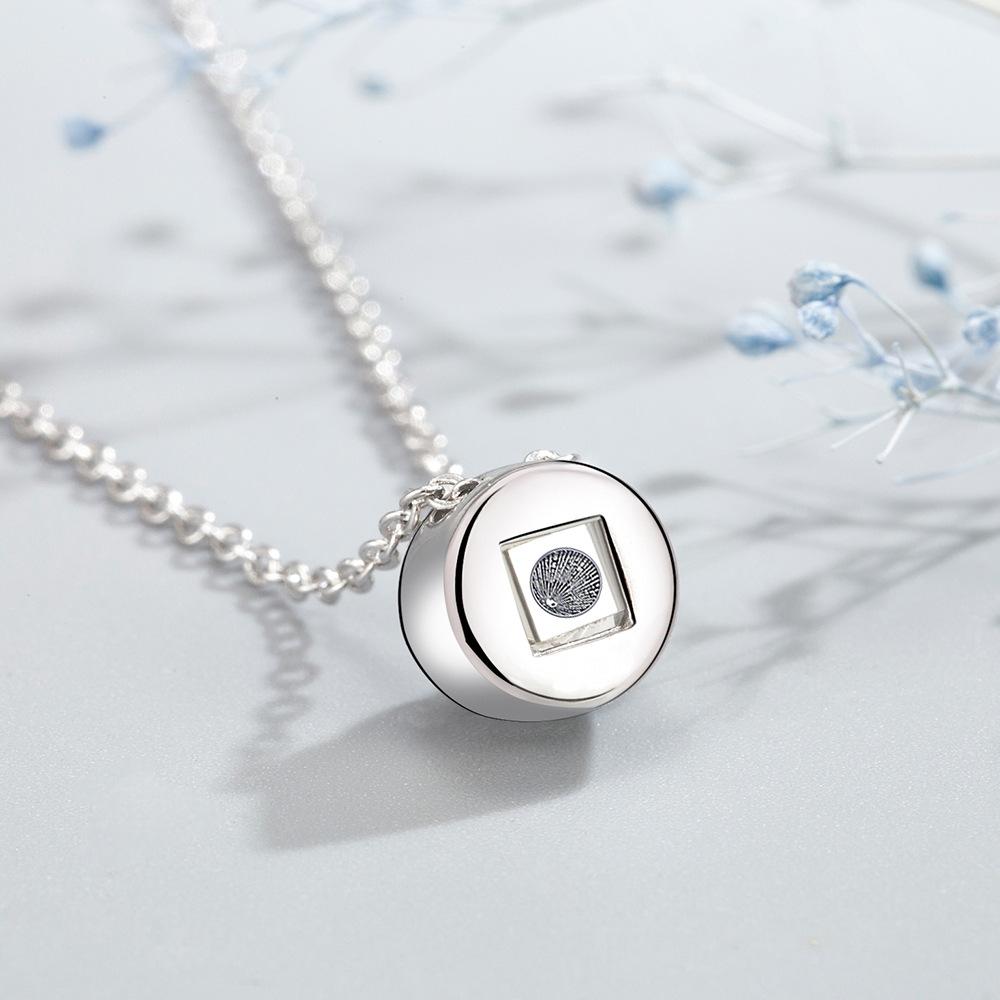 925 Sterling Silver Stylish Simple 100 Languages I Love You Projection Stone Pendant Necklace Birthday Party Anniversary Gift
