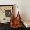 Tote Bag Vintage Tassel Shoulder Bag Women Commuter Large Capacity Bag