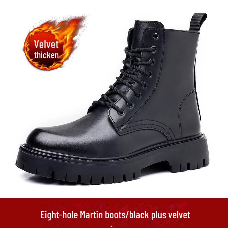 

Мужские высокие кожаные ботинки челси в британском стиле — новые, мягкие, увеличивающие рост рабочие ботинки средней посадки Size 42