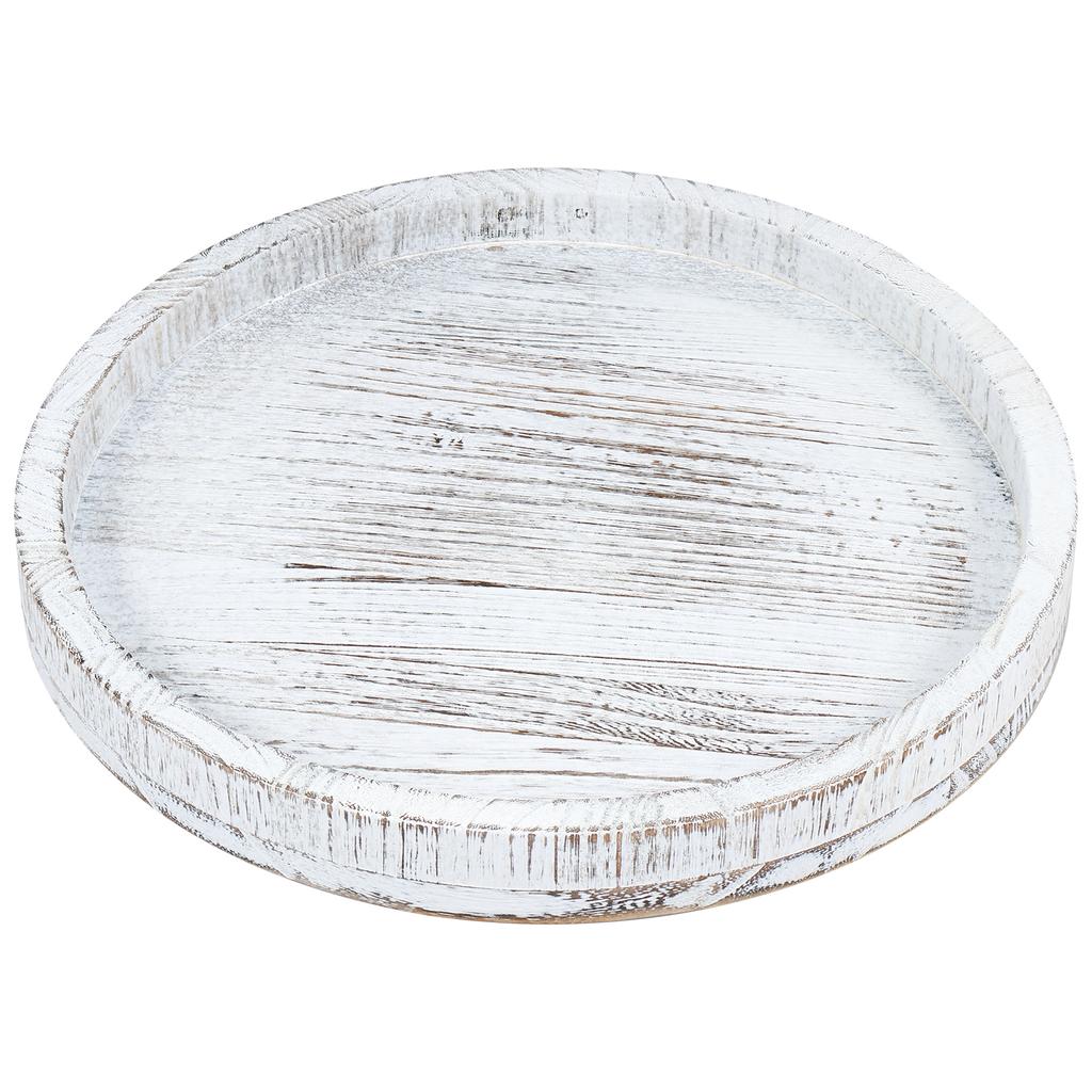 Kulatý podnos dřevěný podnos retro 30cm kulatý dezertní podnos víceúčelový podnos na svíčky podnos dekorace jídelního stolu