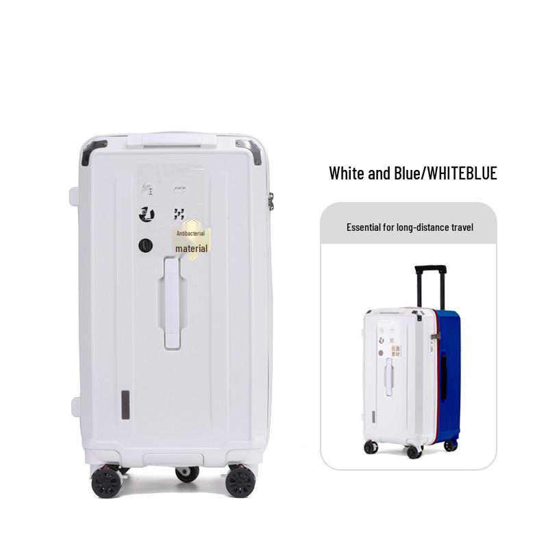 32-Inch Large Capacity Durable Leather Trolley Case with Combination Lock for Men & Women