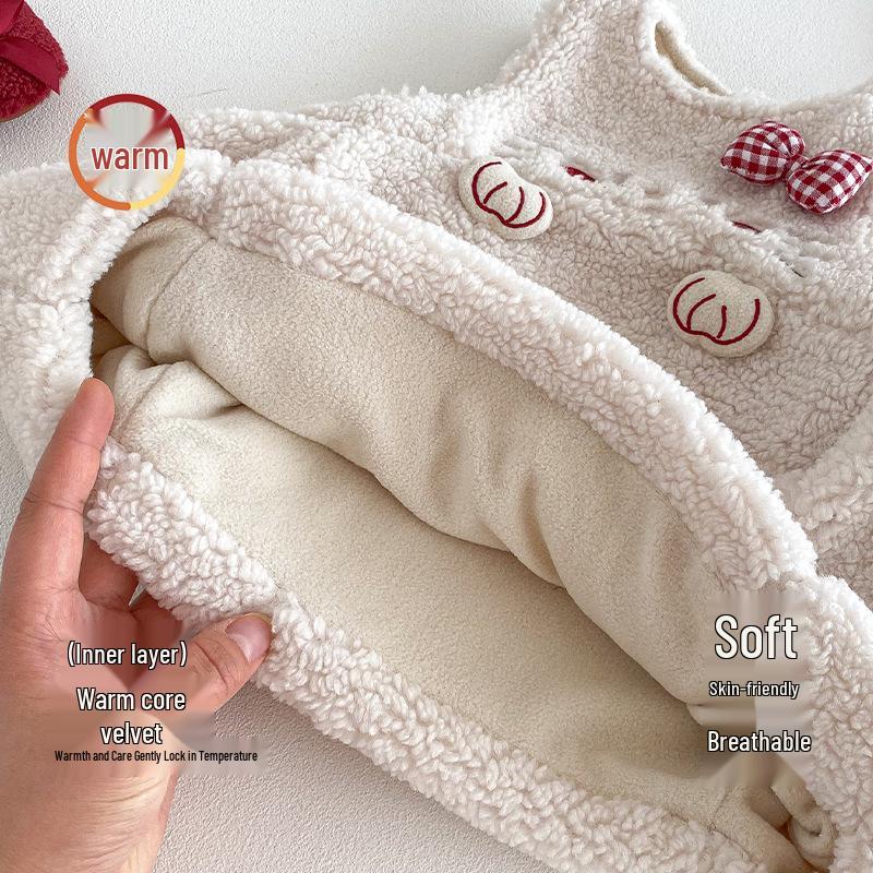 2025 Kids' Quilted Winter Dress - Trendy Girls' New Year Outfit