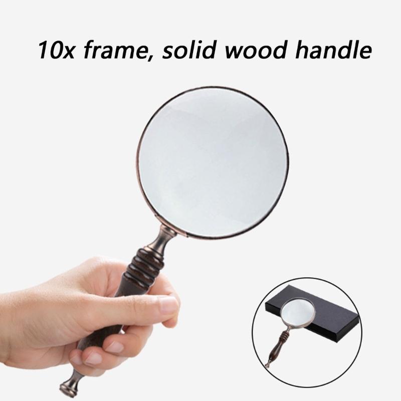 100MM Large Diameter Magnifying Glass For Elderly Reading Lightweight ABS Material Ergonomic Handle 10X Magnification Low Light Visibility