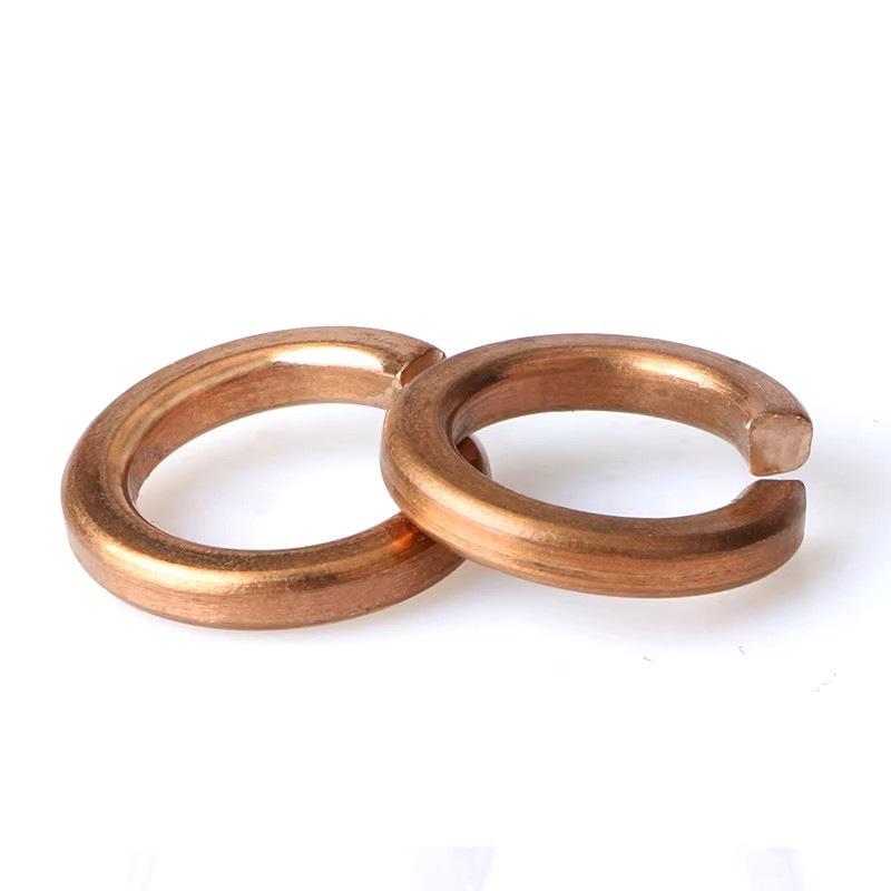 Pure Red Copper All-Copper Spring Washer, Bronze Round Washer Screw Metal Washer GB93