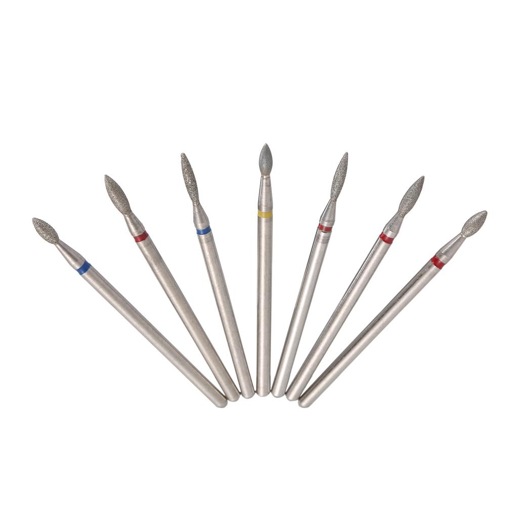 Nail Drill Bits Set Professional Electric Nail Grinding Burr Cutters for Pedicure Manicure Nail Art Tools Silver 7Pcs