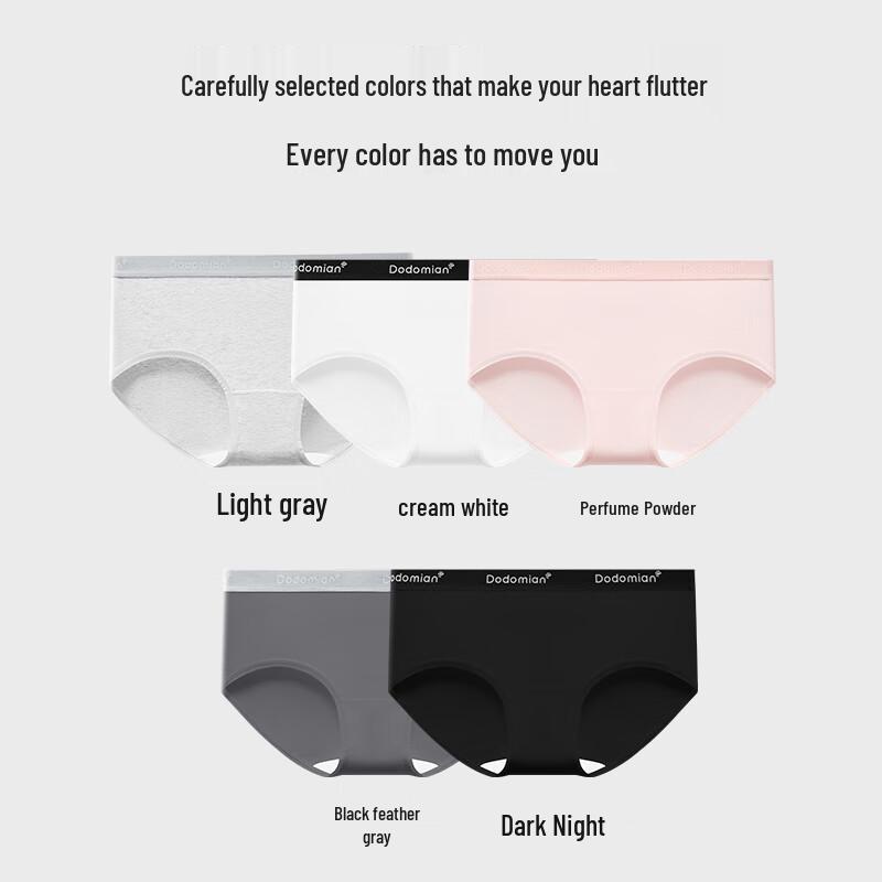 Duodu Cotton Women's 7A Antibacterial Sporty Mid-Rise Underwear 5-Pack