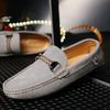 Herren Slipper Mokassins Mode Lässige Wildleder Schuhe Herren Blaue Slipper Mokassins für Herren Flats Freizeit Sommerschuhe