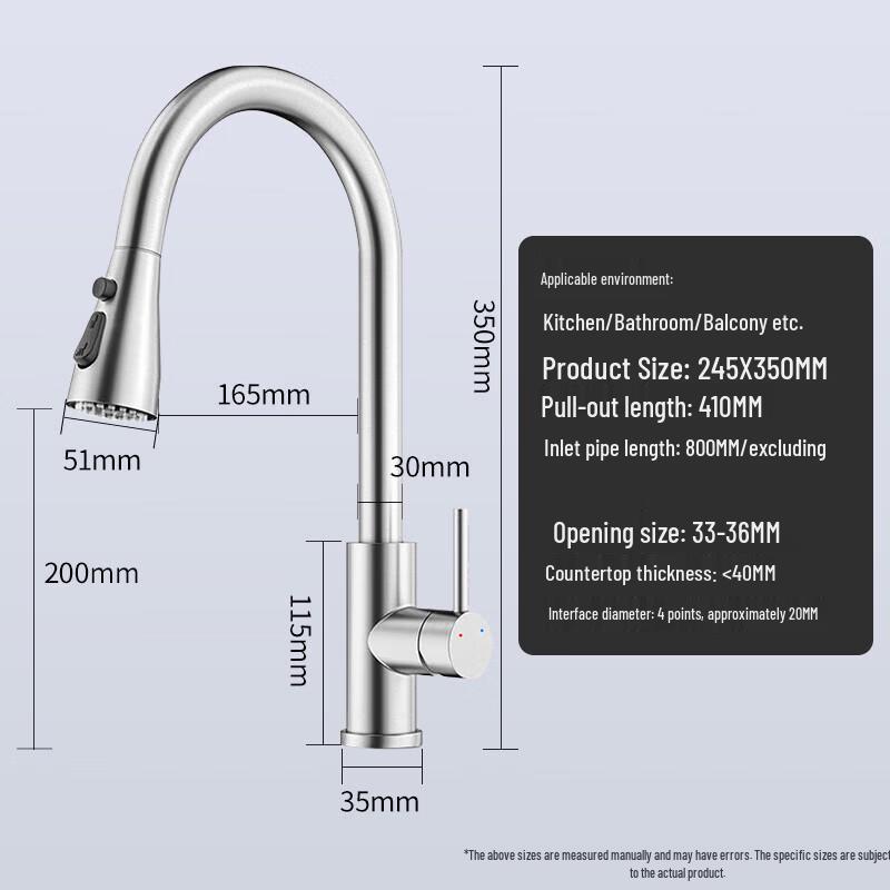 Rongshida Stainless Steel Pull-Out Kitchen Faucet