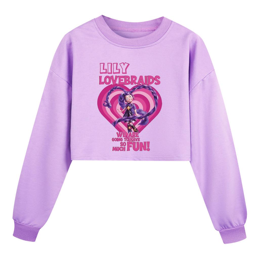 5580 Children Girls Lily Lovebraids Printed Outerwear Long Sleeves Sweatshirt 110cm фиолетовый