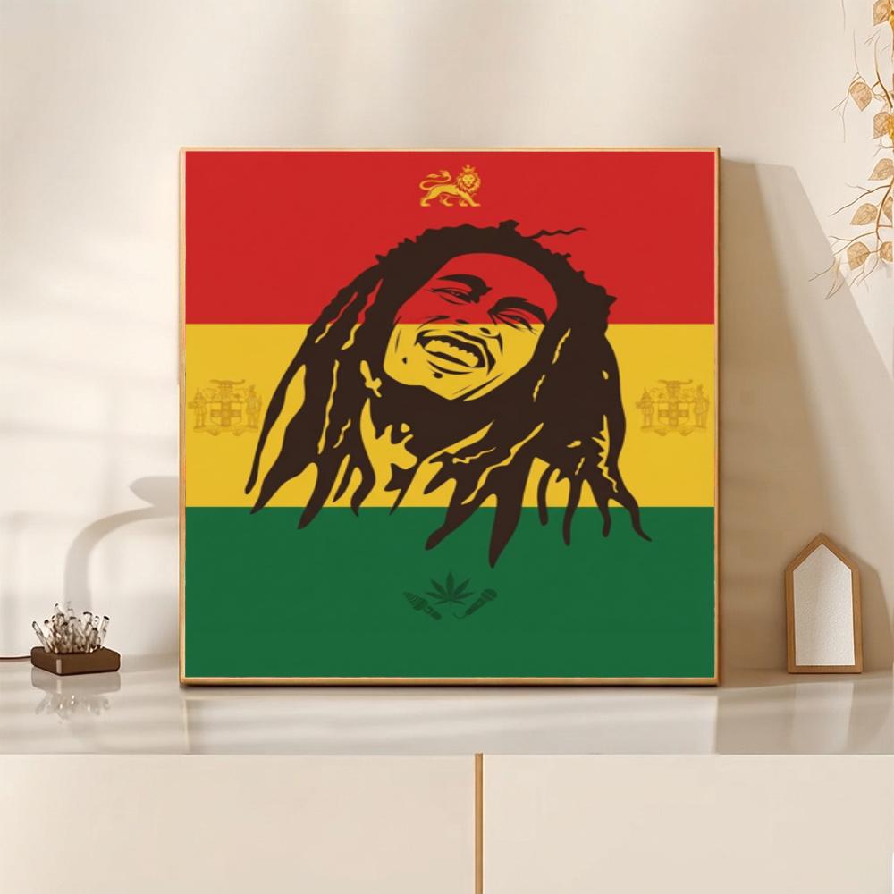 Bob Marley One Love Reggae Music 5D Diy Diamond Painting Round Diamond Diy Frameless Holiday Artwork Suitable For Home Office Wall Decoration
