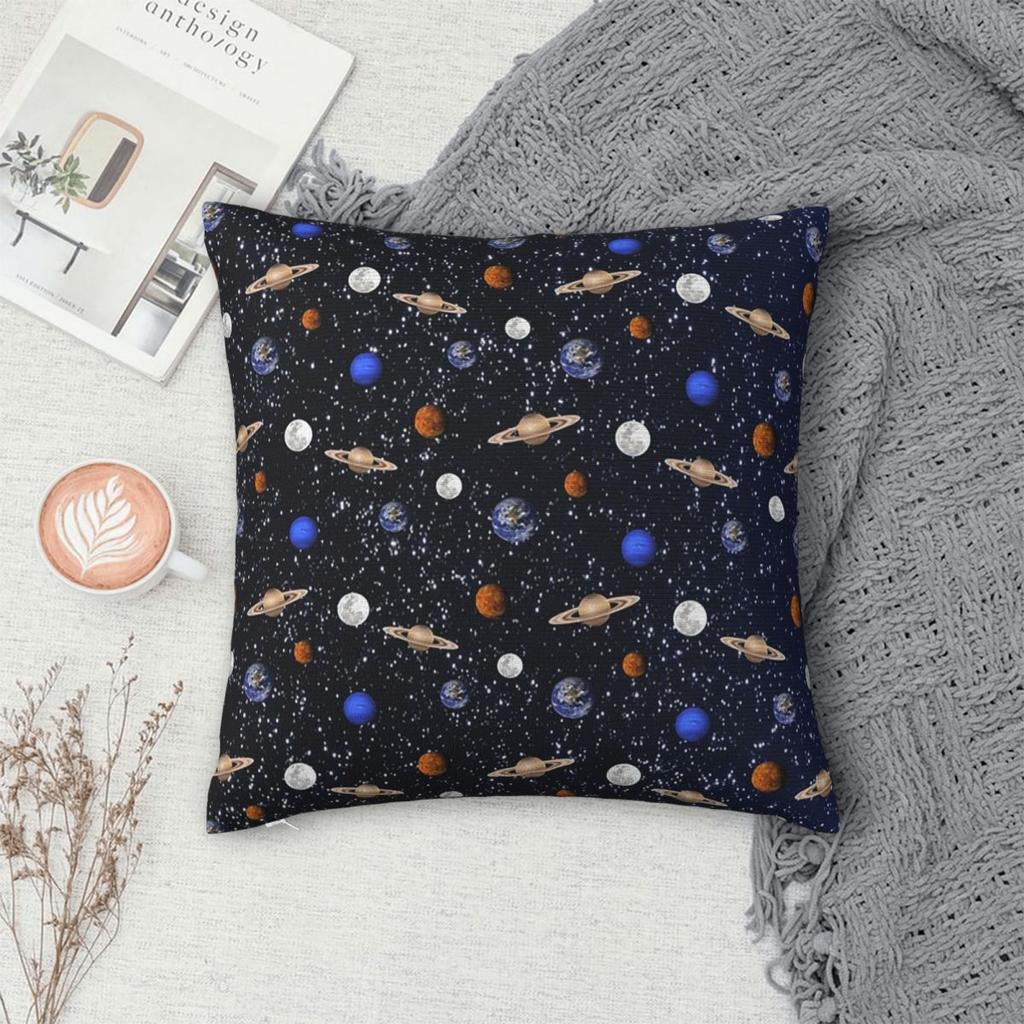 Solar System Space Planets Universe Square Pillowcase Pillow Cover Cushion Throw Pillow for Home Sofa Living Room