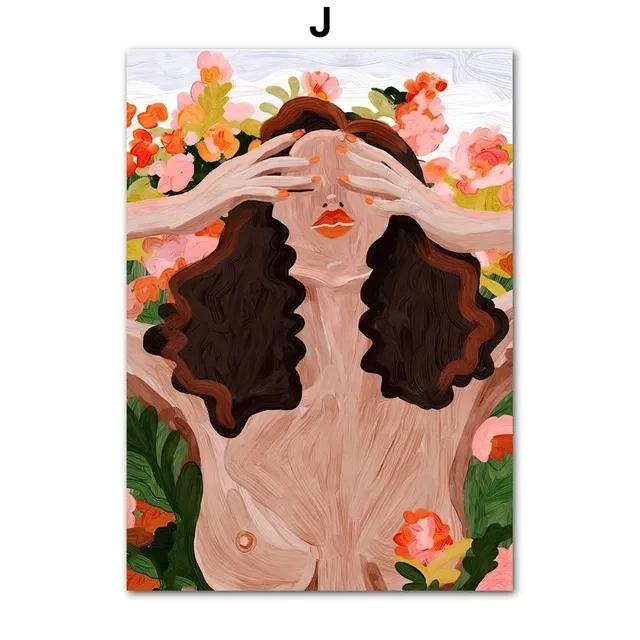 Vintage Oil Painting Girl Portrait Tropical Flower Parrot Wall Art Canvas Posters And Prints Wall Pictures For Living Room Decor