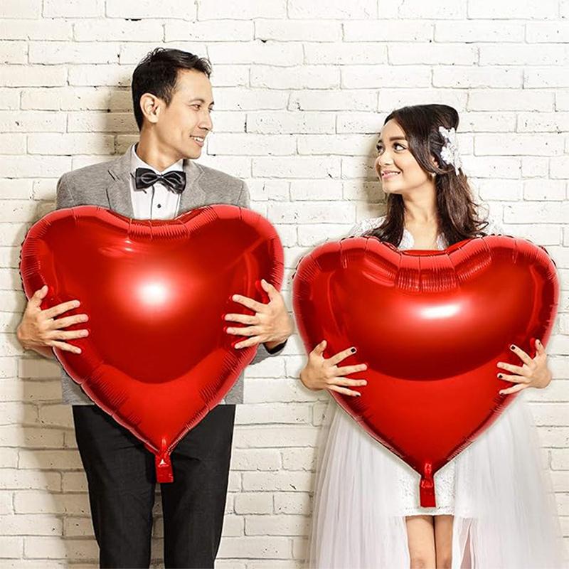 50pcs 5/10/18/32inch Aluminizer Red Heart Balloons Valentine's Day Romantic Atmosphere Scene Decor Wedding Birthday Background