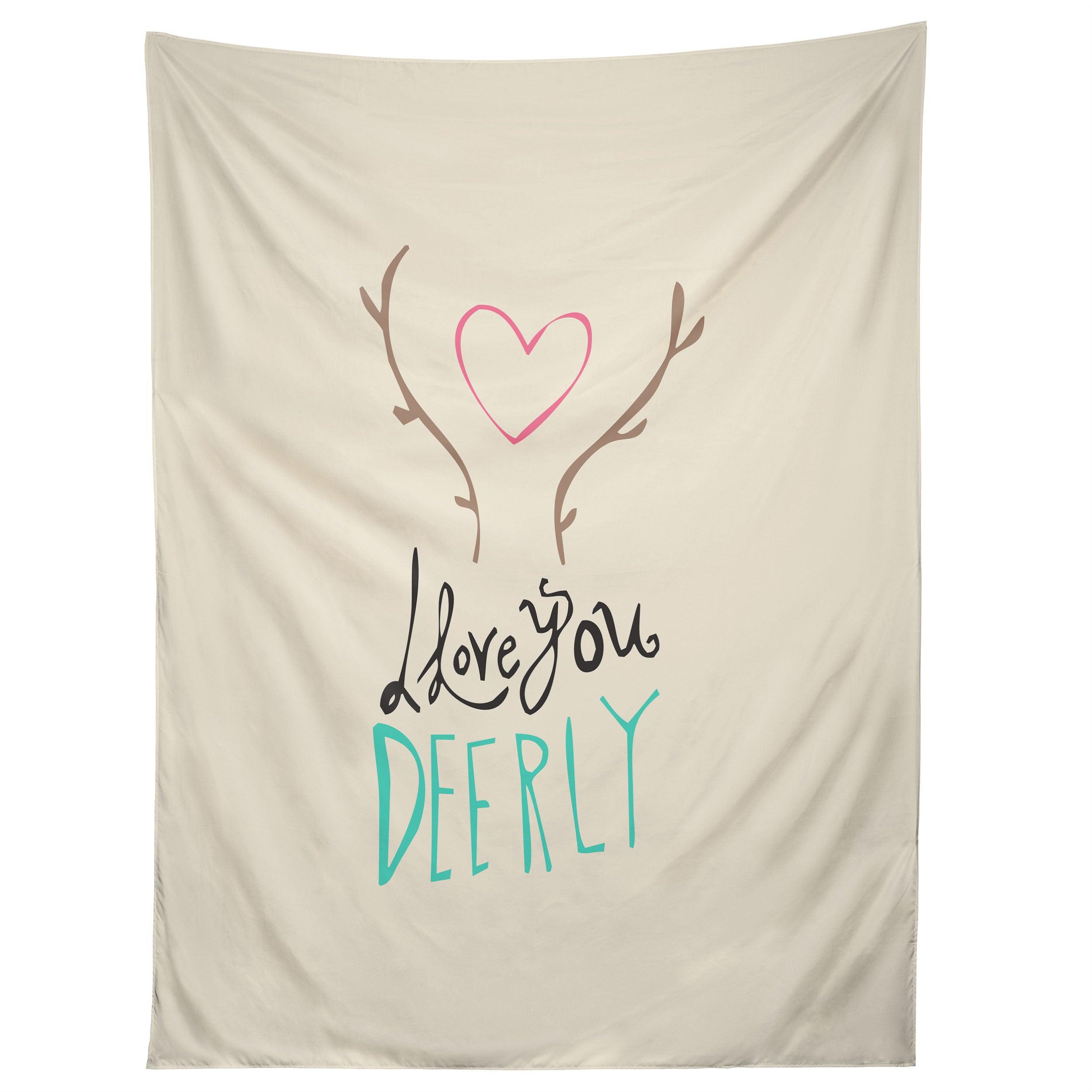 LOVE YOU DEERLY tapestry 75x100