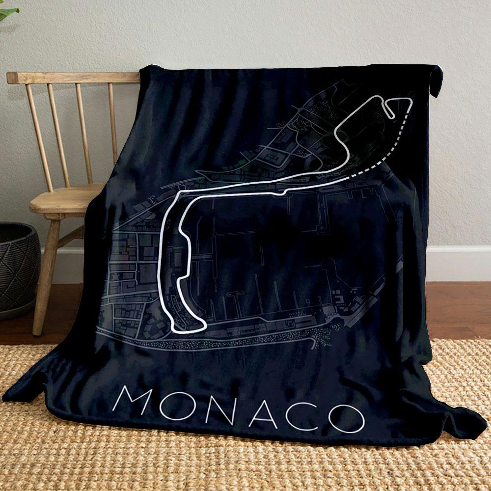 

Monaco Circuit Map Blanket Printed Blanket for Living Room Bed Couch lunch break Soft Cozy Blanket for Friend s festival Gift 80cm x 120cm