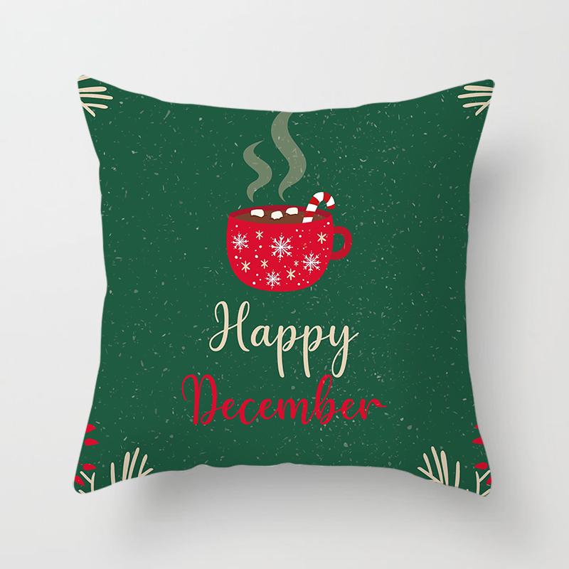 Merry Christmas Printed Pillowcase Christmas Style Cushion Cover Home Sofa Decor Throw Pillowcase