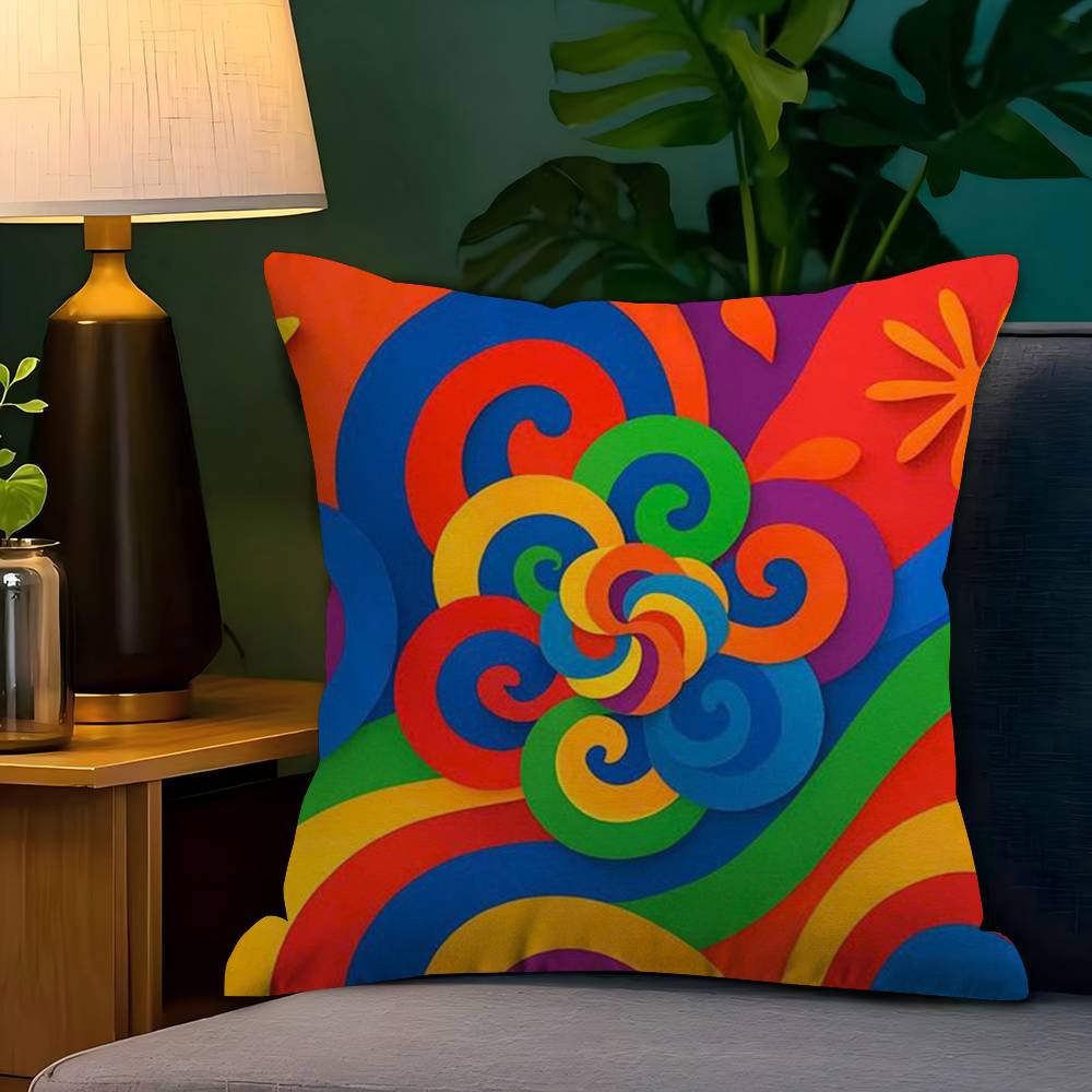 Home Decor Colorful Graffiti Cushion Cover Inches Farmhouse Decor Home Throw Pillow Covers for Couch Decorations