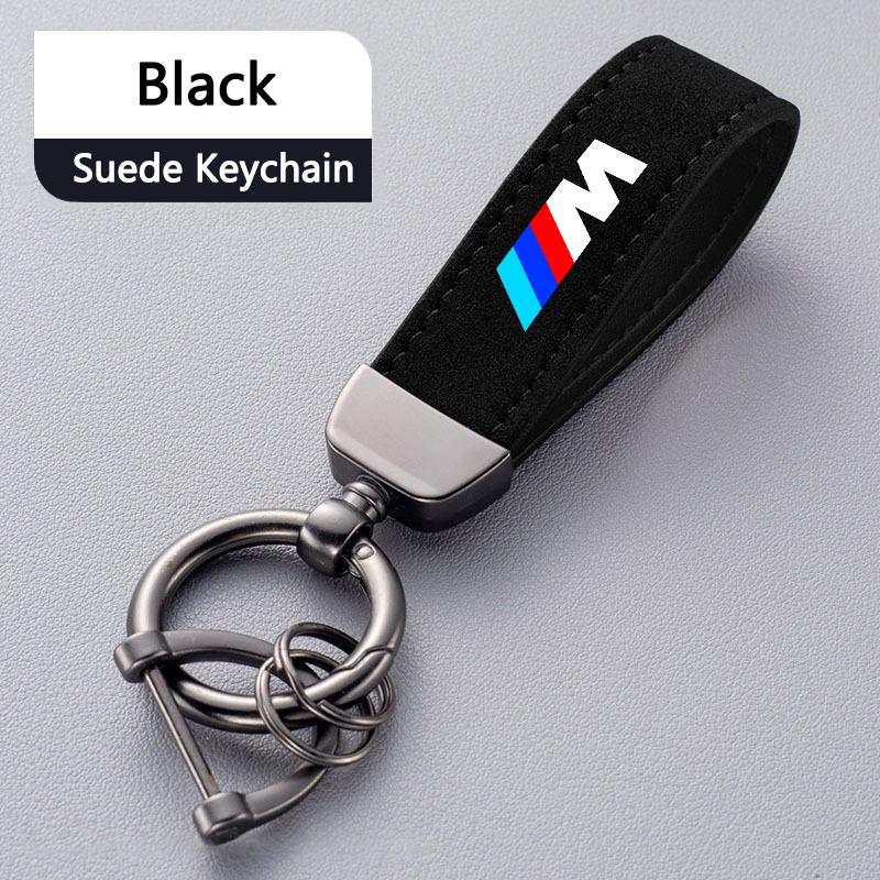 1PC Suede Car Logo Keyring Keychain Key Chain Pendant For BMW M 1 2 3 4 5 7 Series X1 X3 X4 X5 X6 X7 F10 F30 E46 E60 Accessories Cypd20