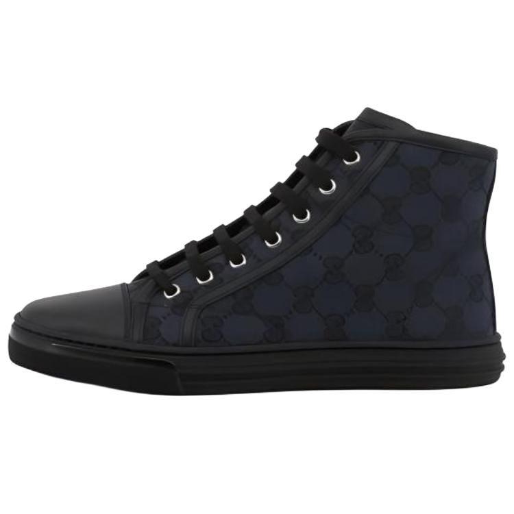 Gucci MONOGRAM Canvas Print High Top Stylish Skateboarding Shoes Women's Black 426186 KQWM0 1948
