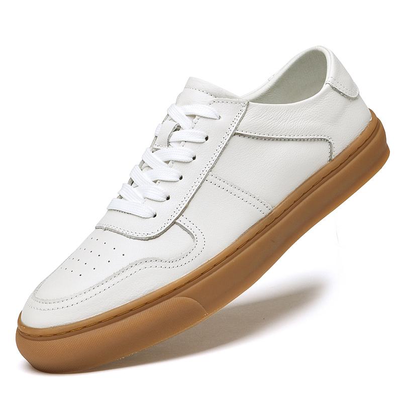Men&Amp;#39;S Shoes Newest Comfortable Casual Shoes Genuine Leather White Sneakers Men Sports Walking Shoes Korean Style Platform All-Match