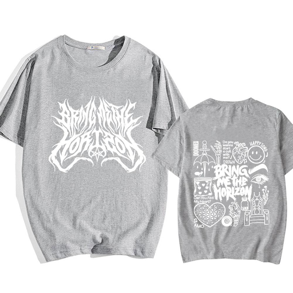 BMTH BringMe TheHorizon T-skjorte for Sommer Comic Bomulls T-skjorte Grafisk Trykk Rund Hals T-skjorte Ropa Mujer Casual Klær