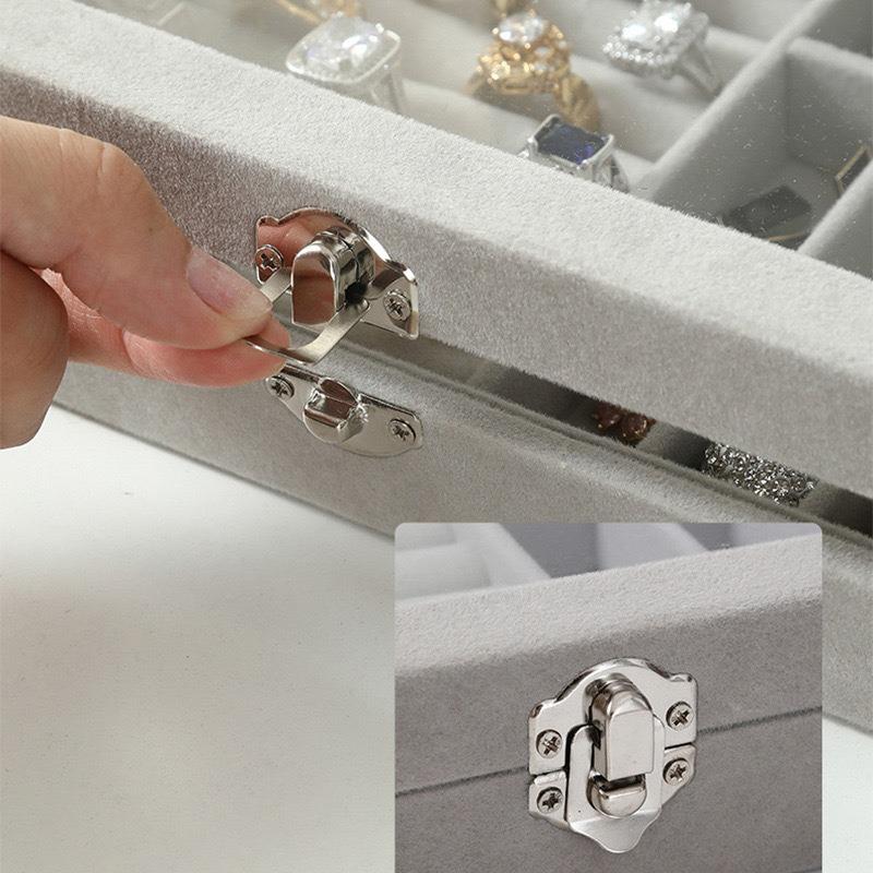 2025 Window Jewelry Box Transparent Velvet Ring Necklace Earrings Storage Box Jewelry Anti-oxidation Jewelry Storage Box