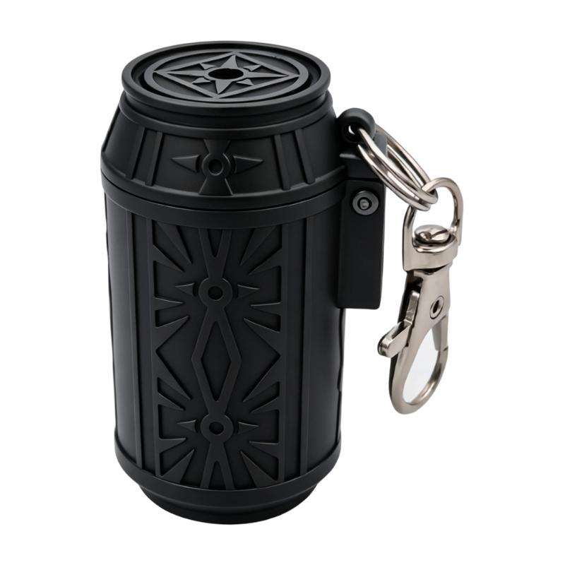 Car Interior Debris Tray with Lid, Metal Pocket Canister, Keychain Clip Metal Portable Ashtray for Daily Commute