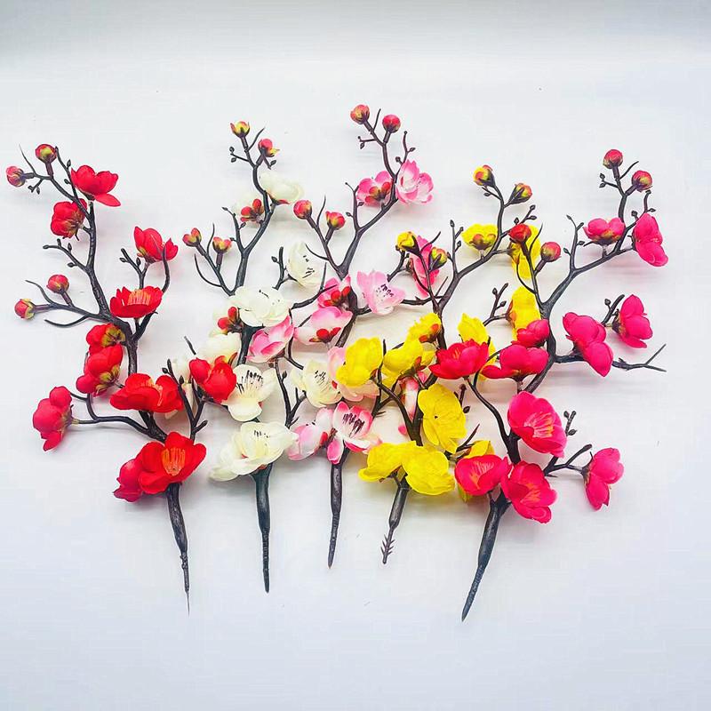 Blossom Plum Simulated Artificial Green Plants Used For Decoration Indoor