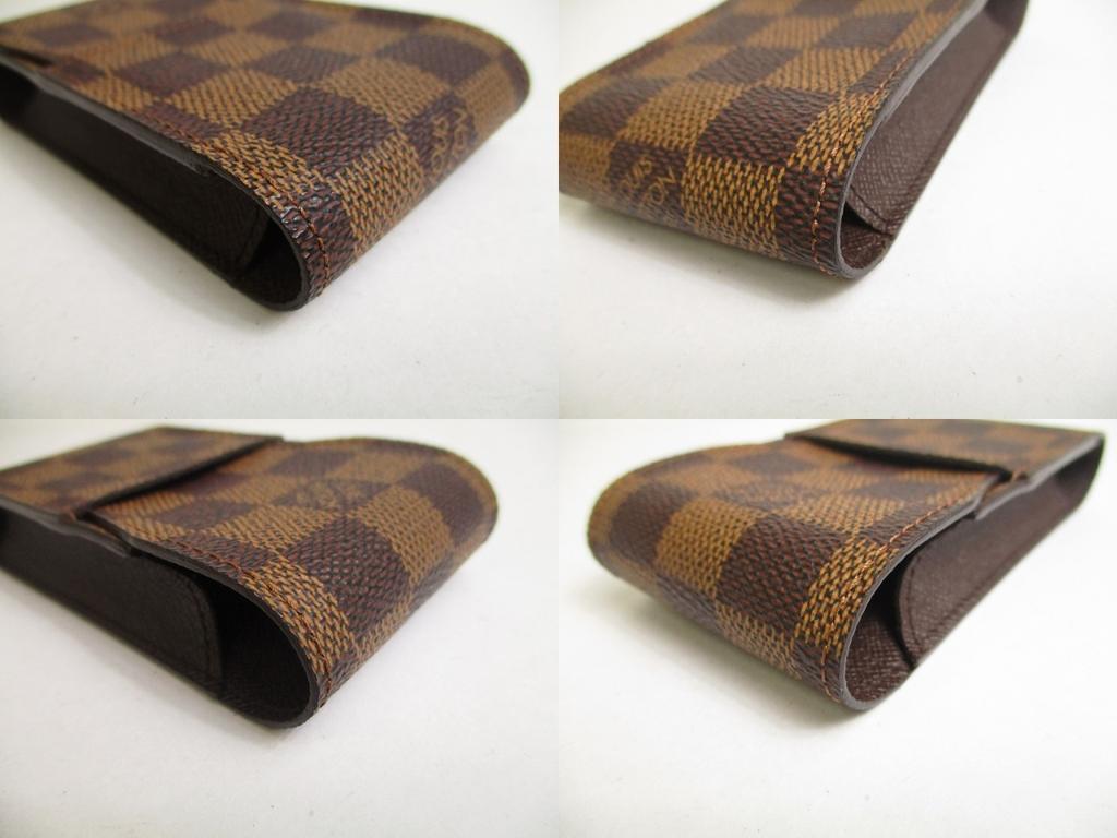 Authentic LOUIS VUITTON Damier Brown Leather Cigarette Case Tabacco Case #a453 Refurbished