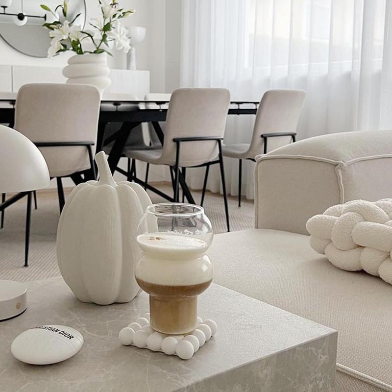 Transparent Glass Cup Coffee Mug Latte Whiskey Wine Dessert Glass Cup Home Drinkware Gourd Shape Cocktail Glass