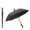 Large Men's Straight-Handle Black UV Rain Umbrella