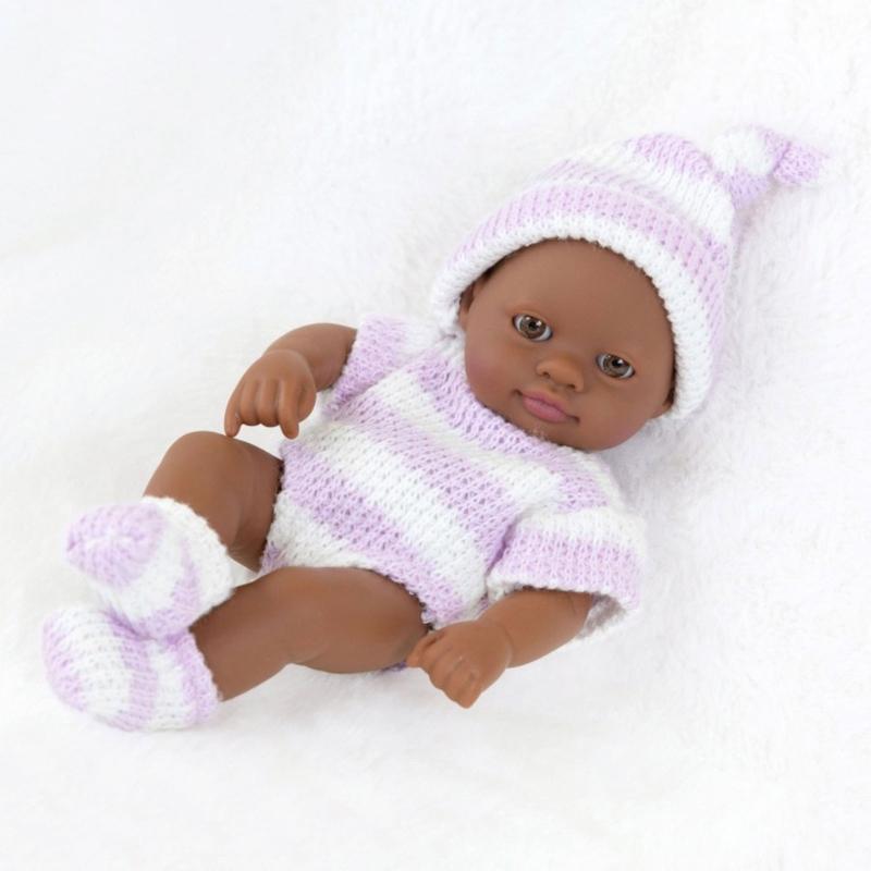 7Inch Vinyls Reborns Doll Life Like Reborns African Baby Dolls For Child Soothing And RolePlaying Education Toy