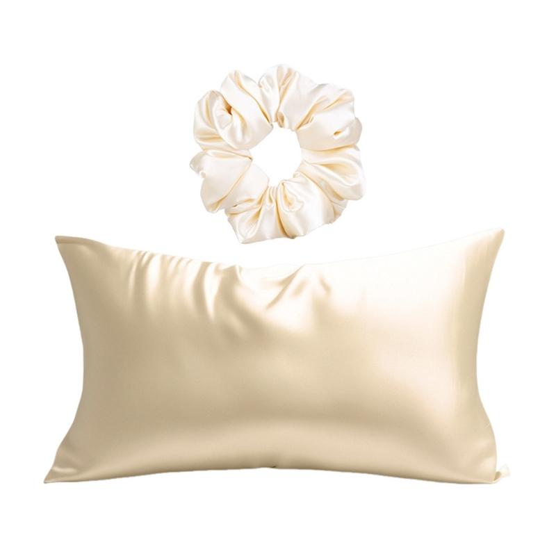

Satins Pillowcases Luxurious Softness Cushions Cover Hair Band For Enhances Sleep Quality Includes Hair Accessories шампанского