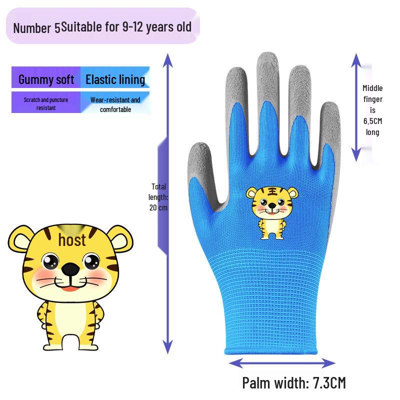 Kids' Non-Slip Breathable Gloves for Beachcombing, Crab Catching, Gardening, and Protection.