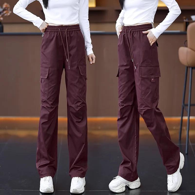 Overalls Women's Spring and Autumn High Waist Loose American Straight Casual Wide-leg Cargo Pants Women Pants
