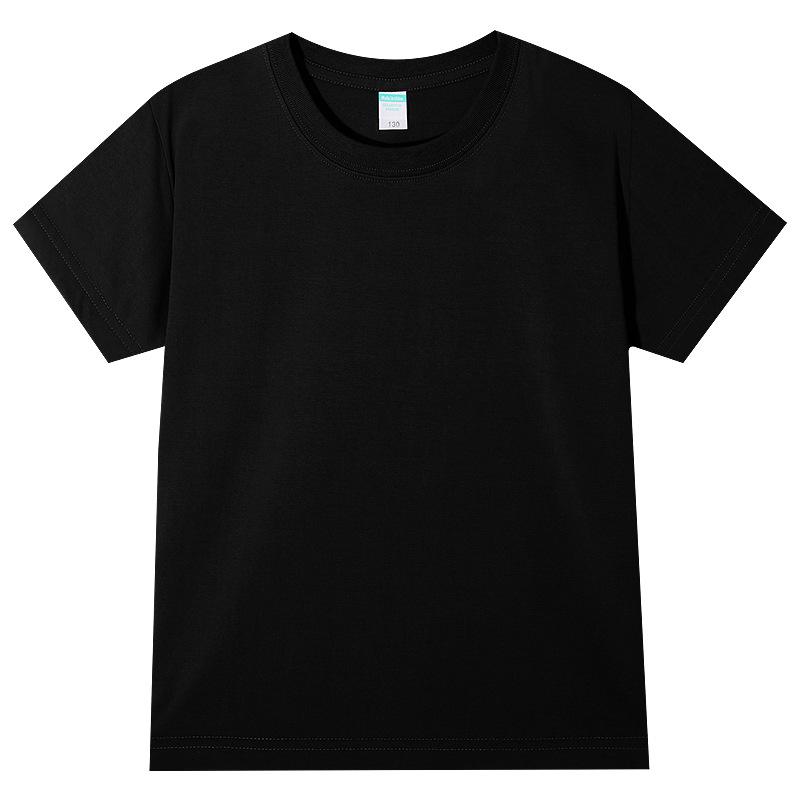 Custom Pure Cotton Short Sleeve T-shirt for Men, Women & Children - Solid Color Parent-Child Family Wear