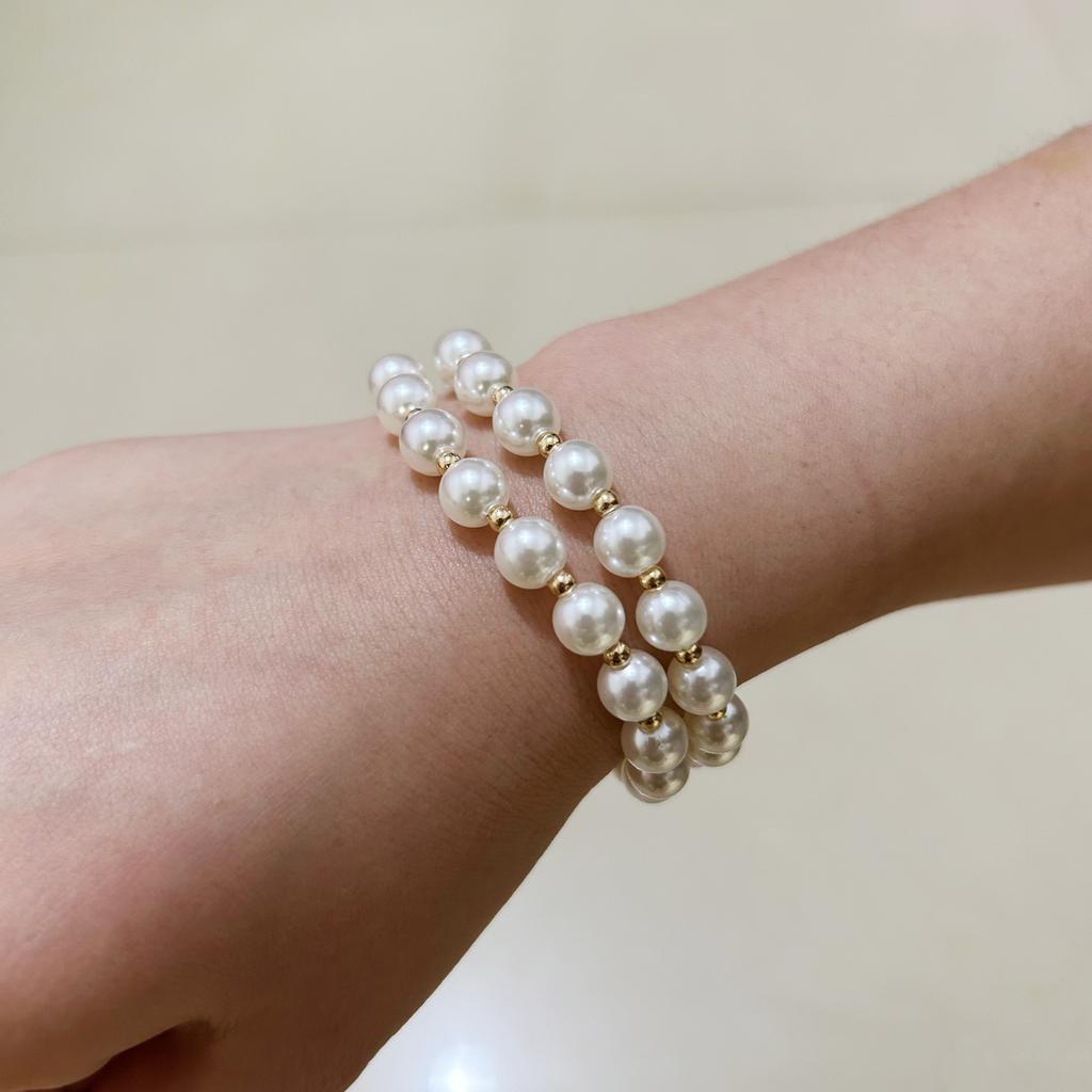 High-end Light Luxury Imitation Pearl Necklace Women's Simple Personality Niche Handmade Beaded Collarbone Chain Jewelry