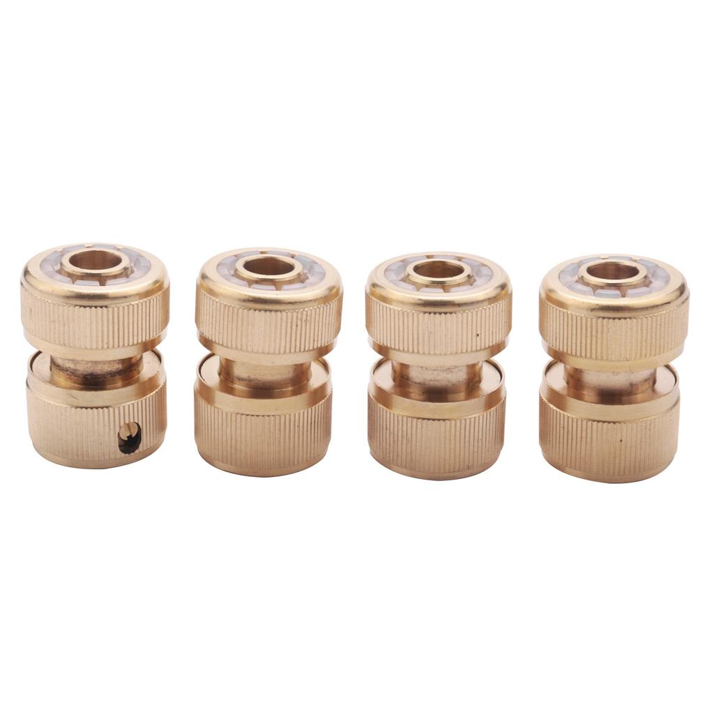 M-Modern-4 Pc Brass Hose Connector Hose End Quick Connect Fitting 1/2 Inch Hose Pipe Quick Connector For Gardening Home Watering