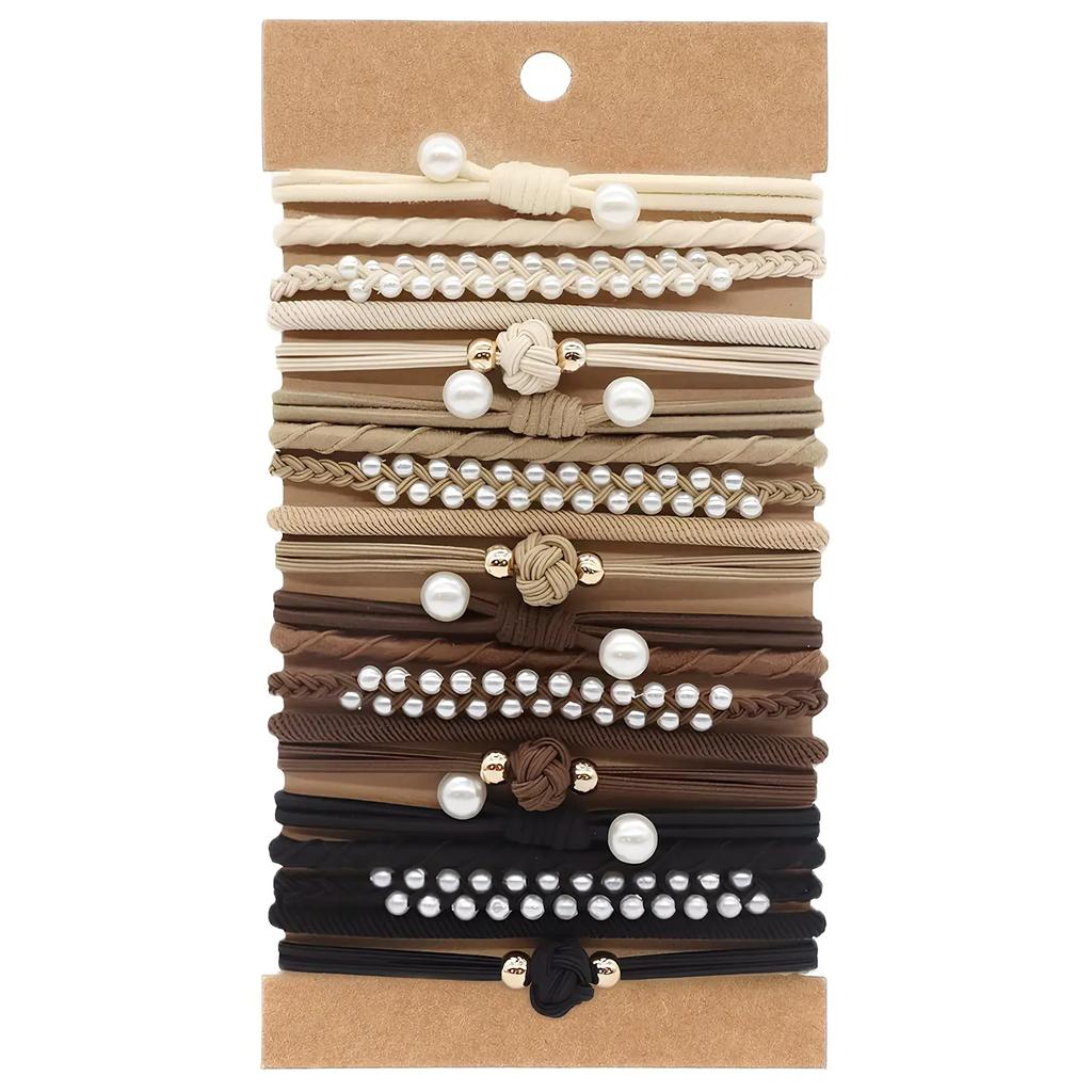 20 Stück Dicke Dehnbare Langlebige Haargummis, Kein Ziepen Nylon-Zopfgummis für Damen & Mädchen, Ideal für Dünnes Langes Lockiges Haar